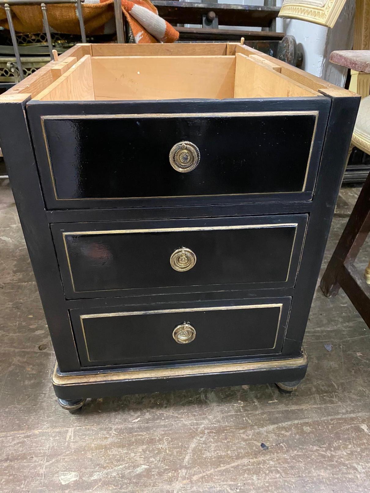 Neoclassical Style Hand Painted Twin Pedestal Partners Desk For Sale 4