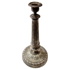 Antique Neoclassical Style In Silver Gilt Candlestick