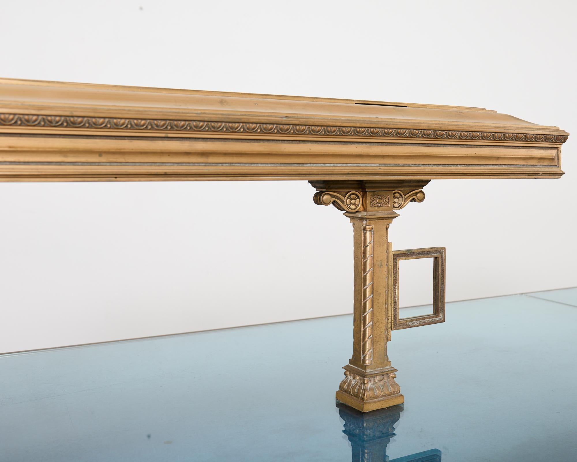 Neoclassical Style Industrial Bronze Bank Lobby Bar Counter For Sale 3