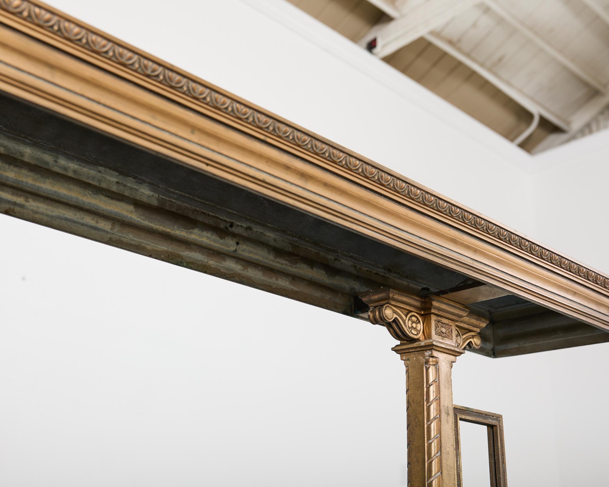 Neoclassical Style Industrial Bronze Bank Lobby Bar Counter For Sale 4