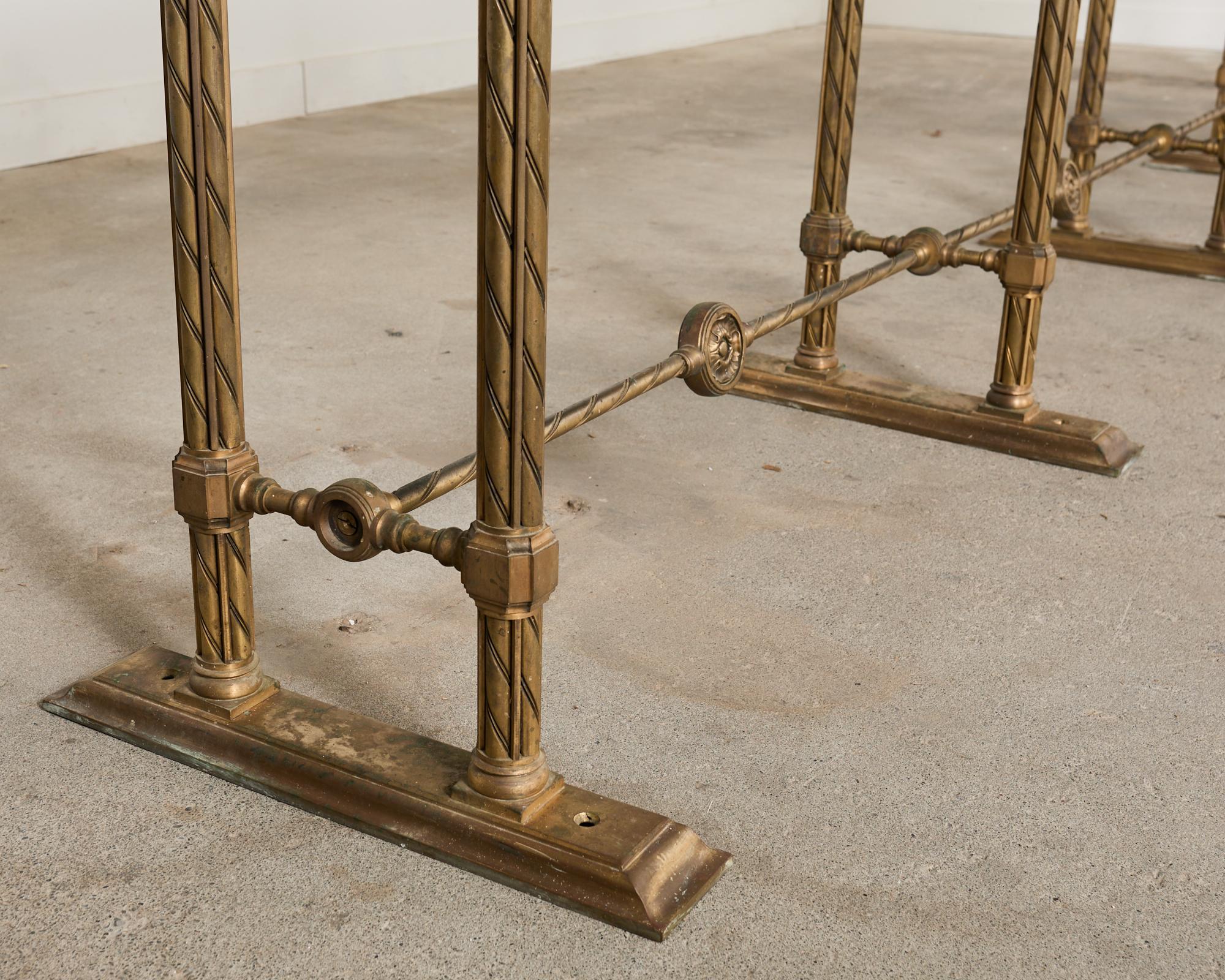 Neoclassical Style Industrial Bronze Bank Lobby Bar Counter For Sale 5