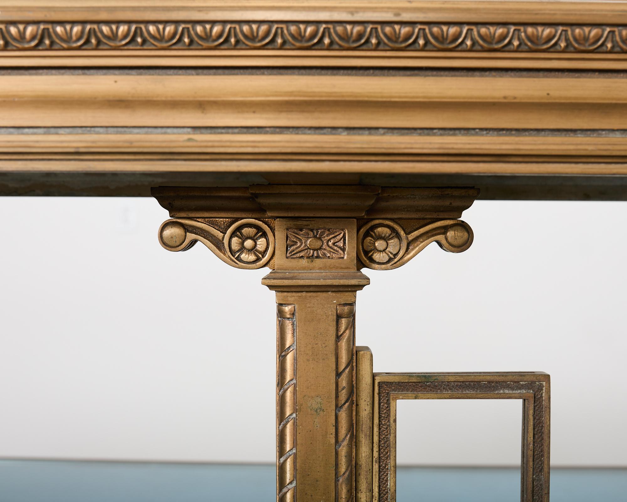 Neoclassical Style Industrial Bronze Bank Lobby Bar Counter For Sale 8