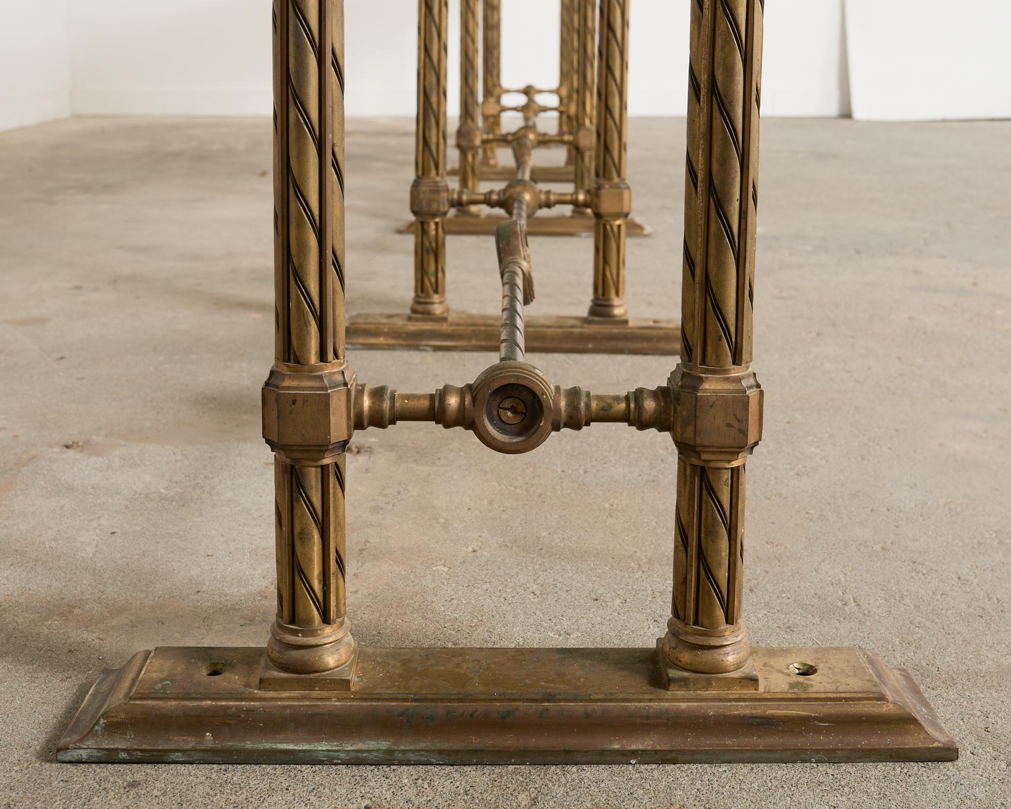 Neoclassical Style Industrial Bronze Bank Lobby Bar Counter For Sale 9