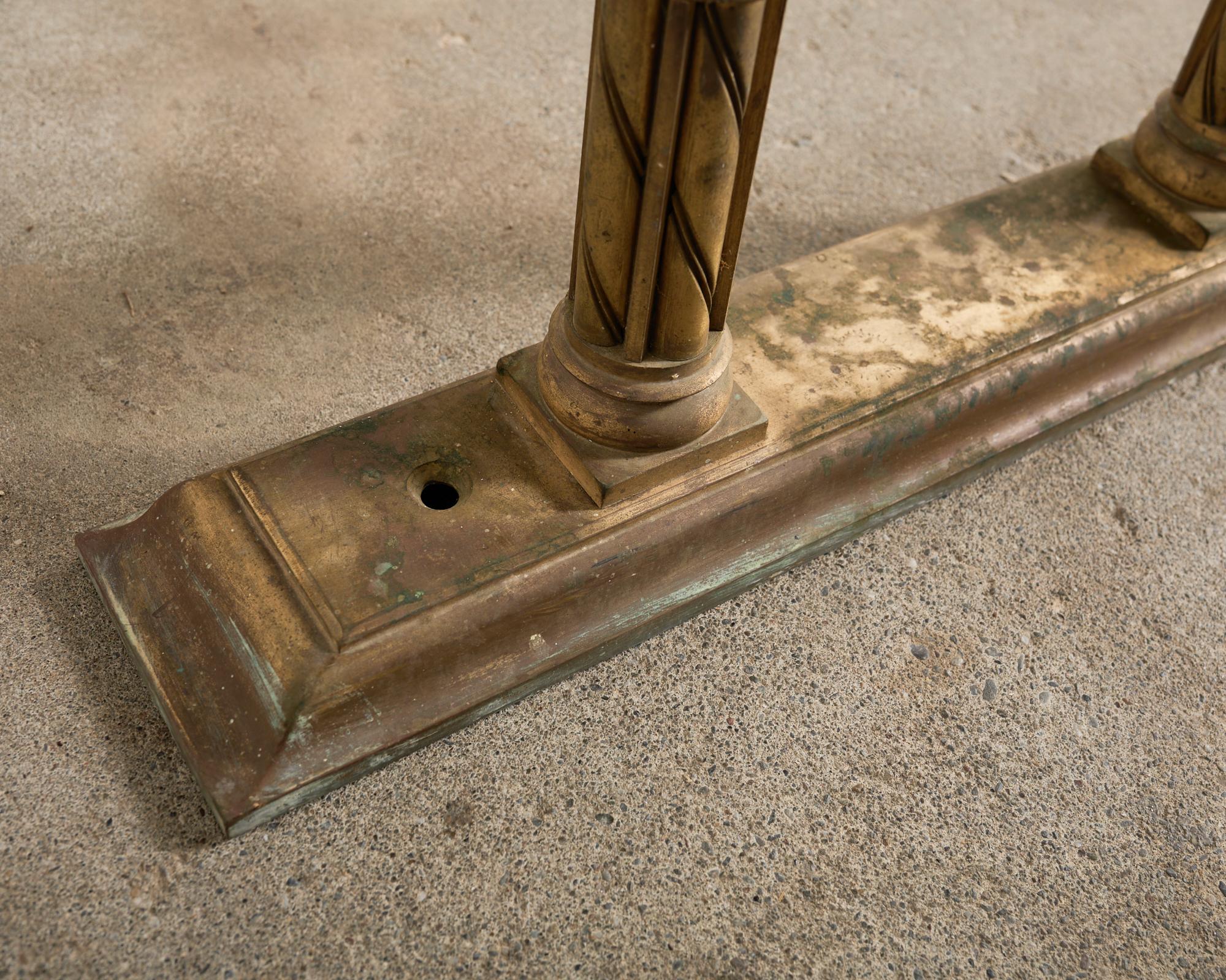 Neoclassical Style Industrial Bronze Bank Lobby Bar Counter For Sale 10