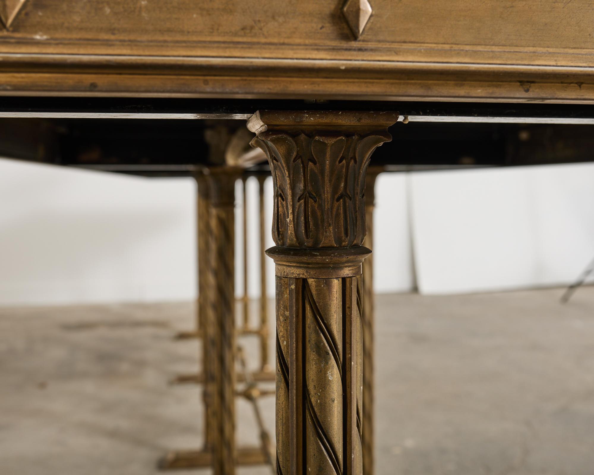 Neoclassical Style Industrial Bronze Bank Lobby Bar Counter For Sale 11