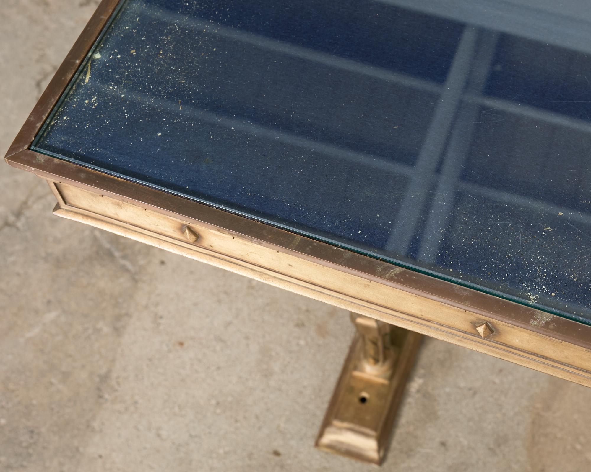 Neoclassical Style Industrial Bronze Bank Lobby Bar Counter For Sale 12