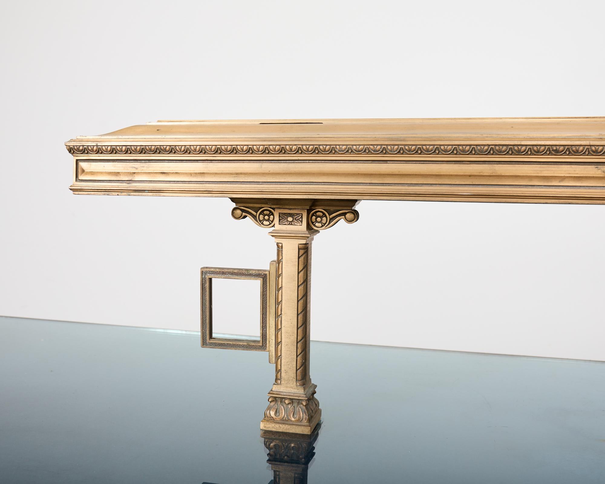 Neoclassical Style Industrial Bronze Bank Lobby Bar Counter For Sale 3
