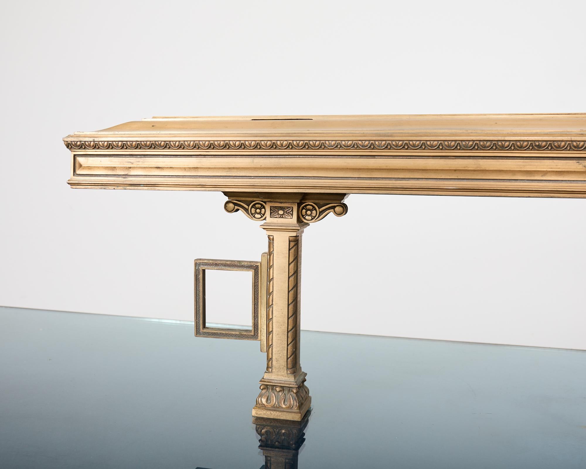 Neoclassical Style Industrial Bronze Bank Lobby Bar Counter For Sale 2
