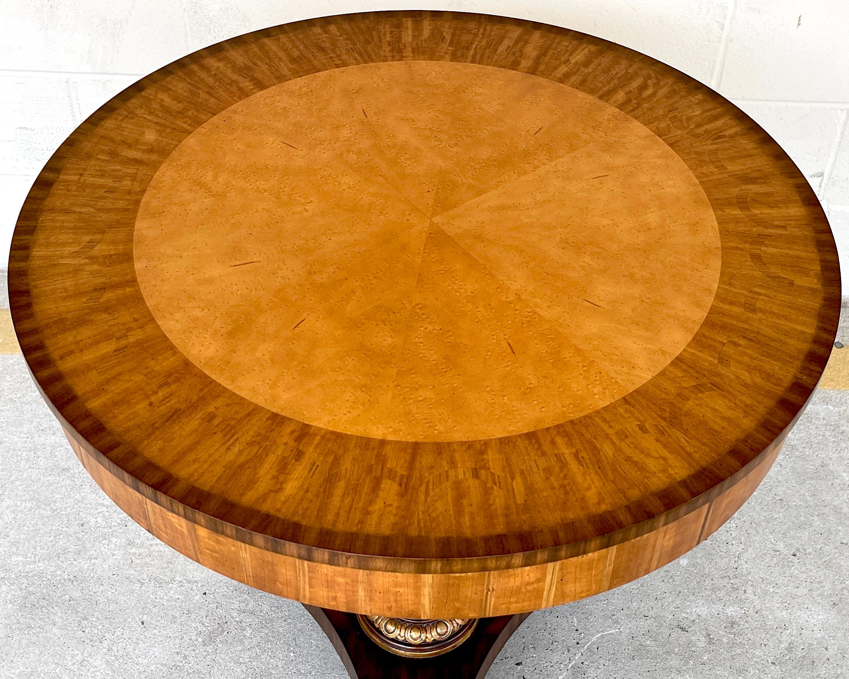 20th Century Neoclassical Style Inlaid Side Table with Bronze Feet, by Maitland-Smith For Sale