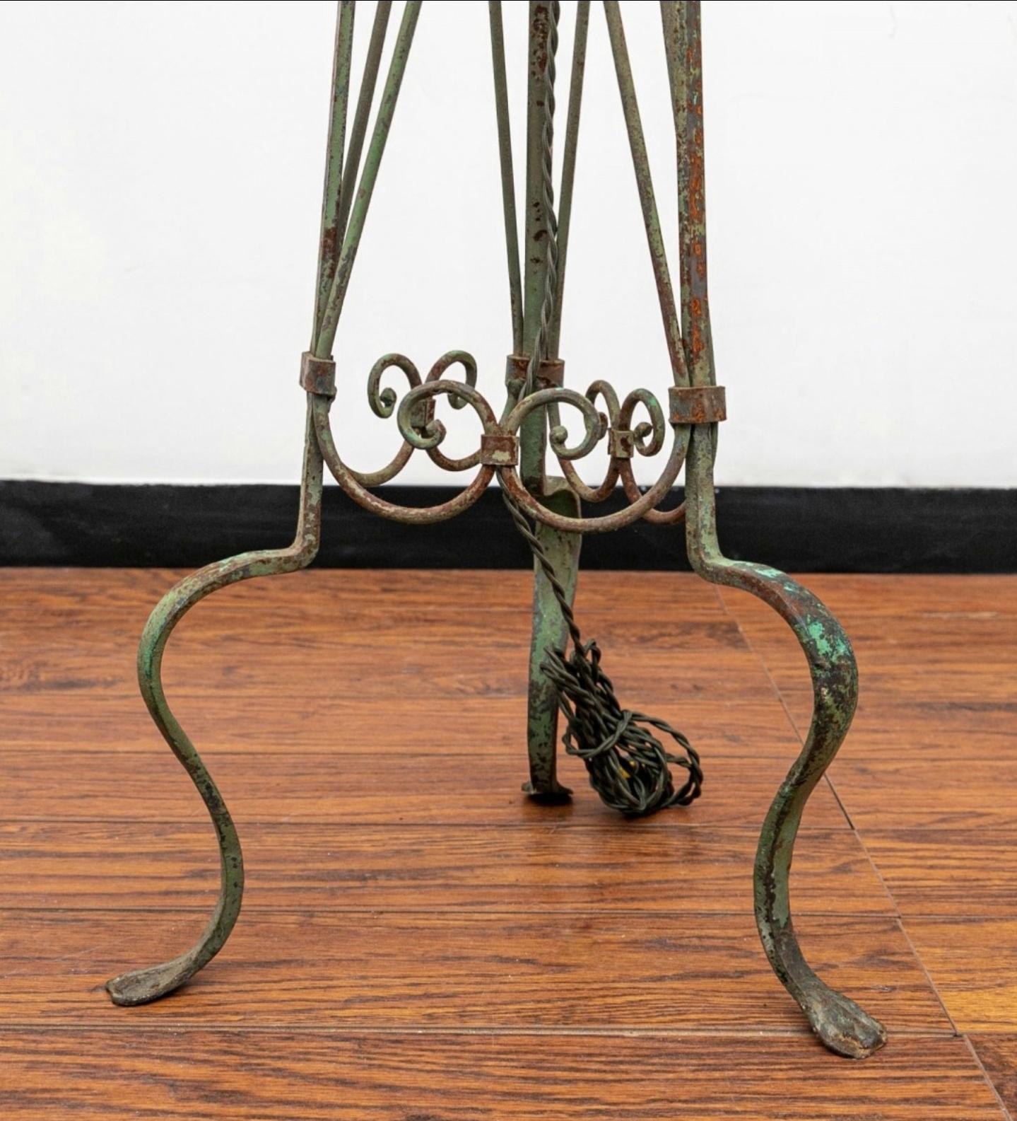 Neoclassical Style Iron Faux Candle Torchiere Floor Lamp Pair  For Sale 9