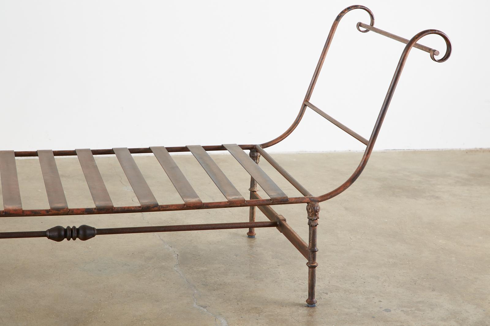Neoclassical Style Iron Garden Daybed Benches 3
