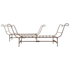Neoclassical Style Iron Garden Daybed Benches