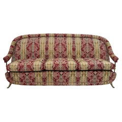 Italienisches Sofa aus Messing und Stoff im neoklassischen Stil, 1950er-Jahre