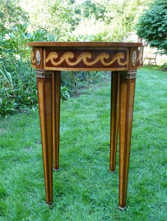 Neoclassical Style Italian Inlaid Drum Table