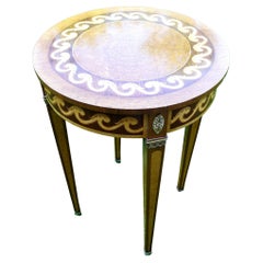 Neoclassical Style Italian Inlaid Drum Table