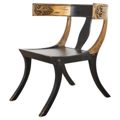 Neoclassical Style Lacquered Gilt Klismos Chair by Ira Yeager