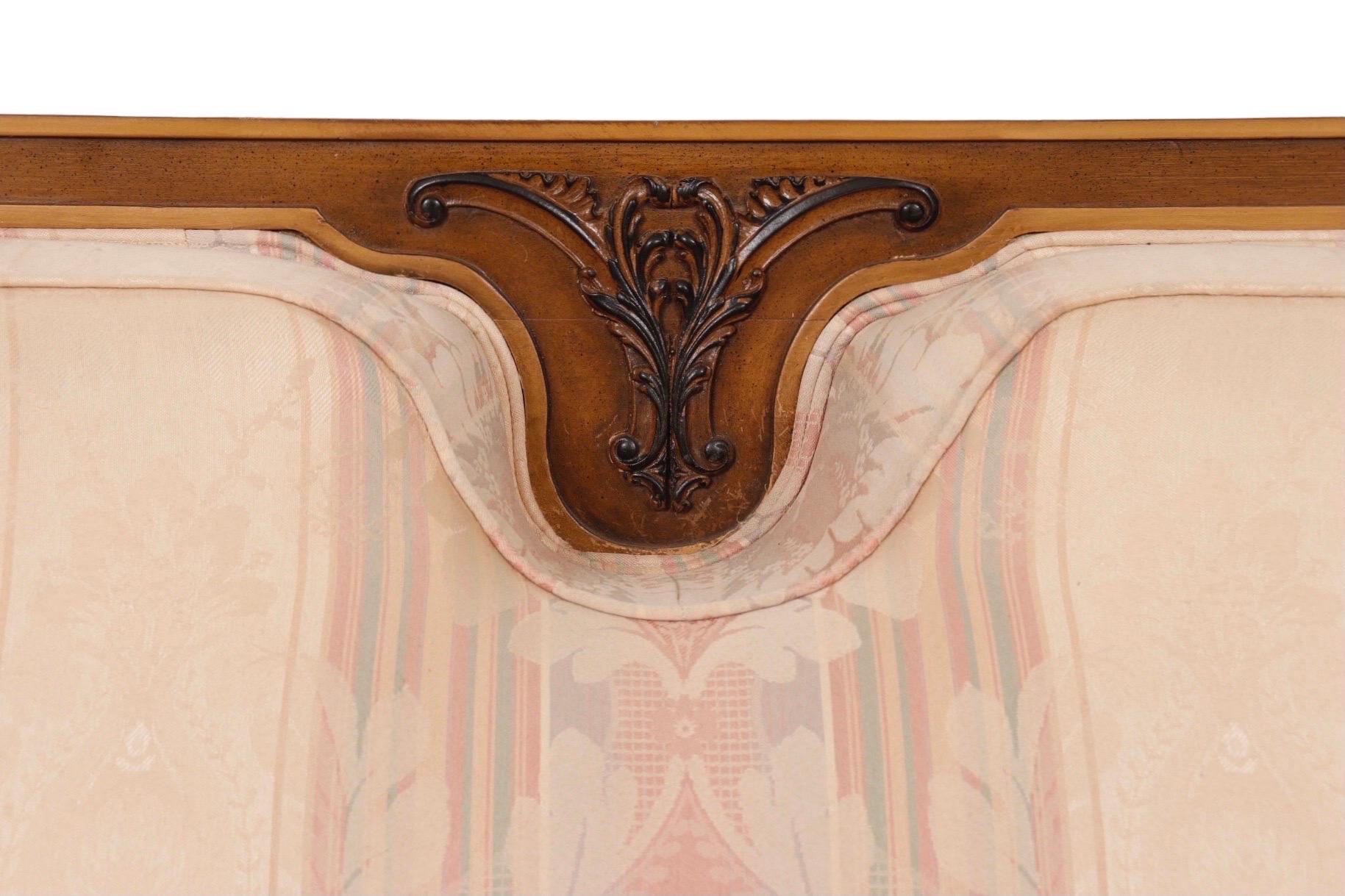 Caning Neoclassical Style Large Caned Sofa