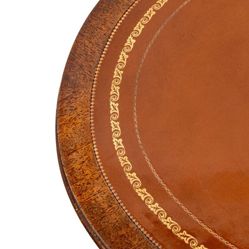 20th Century Neoclassical Style Leather Top Mahogany Low Table For Sale