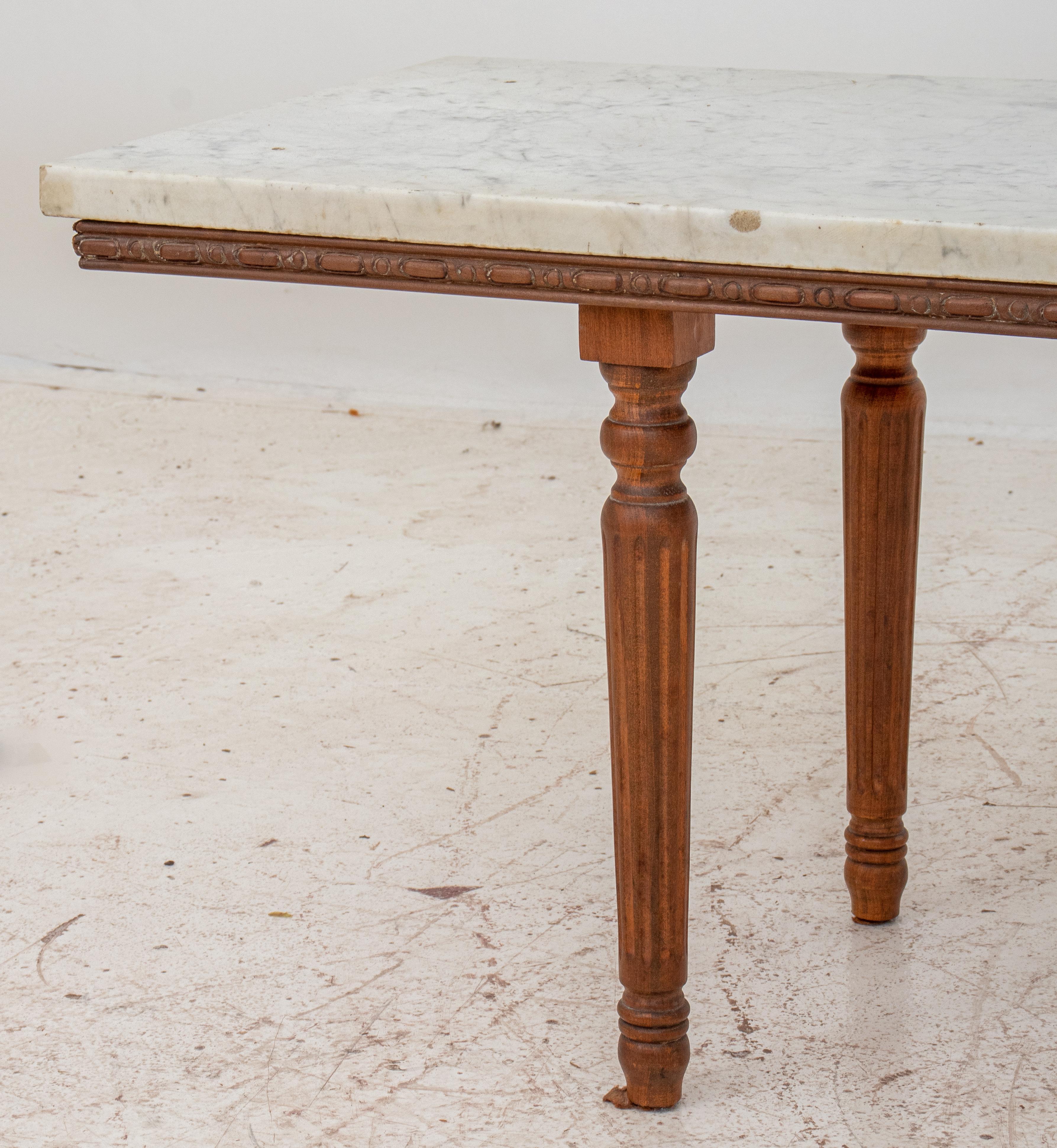 20th Century Neoclassical Style Low Table with Marble Top
