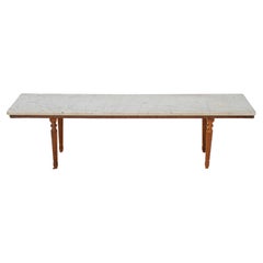 Neoclassical Style Low Table with Marble Top