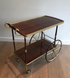 Neoclassical Style Wood and Brass Bar Cart in the Style of Maison Jansen