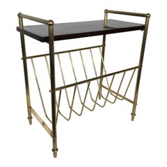 Neoclassical Style Mahogany and Brass Magazine Rack, Maison Jansen