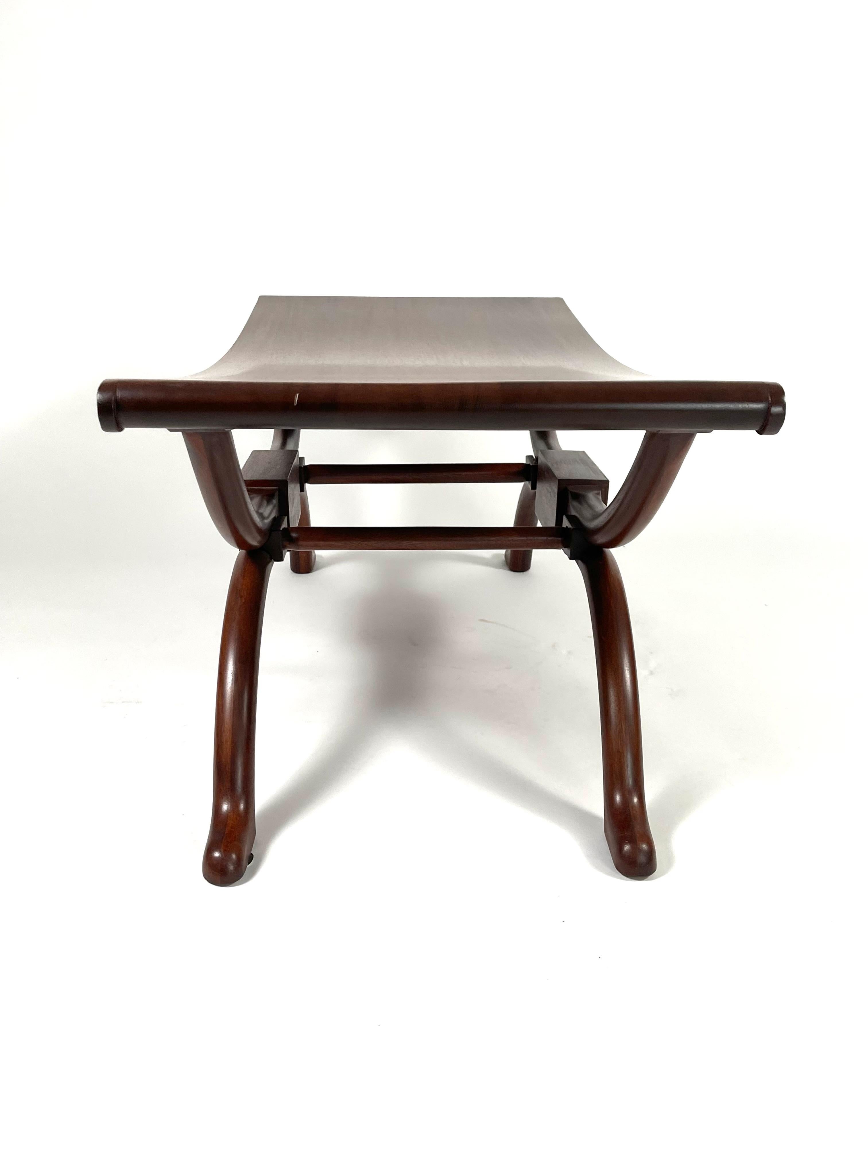 Neoclassical Style Mahogany Bench by Peter Anderson  4