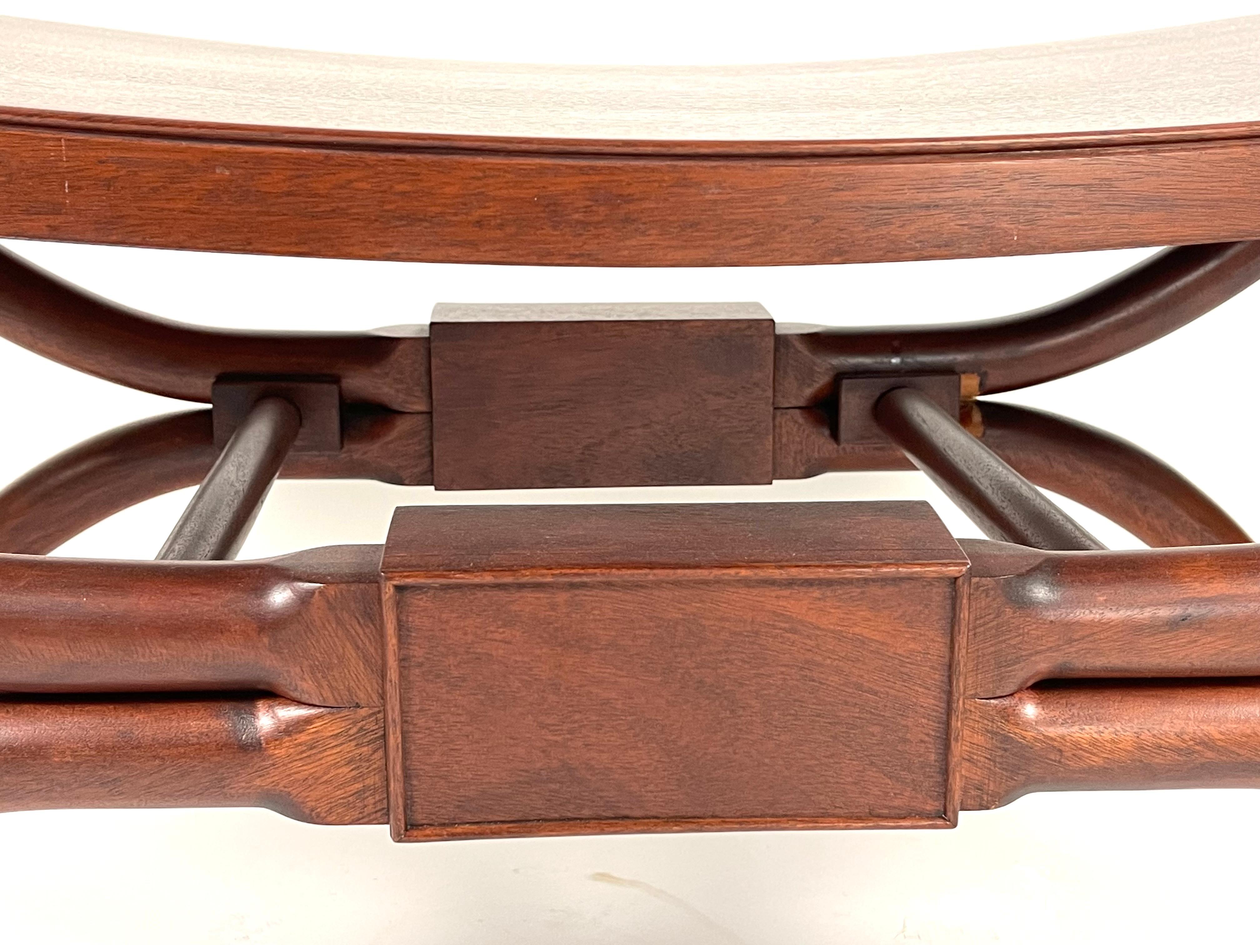 Hand-Carved Neoclassical Style Mahogany Bench by Peter Anderson 