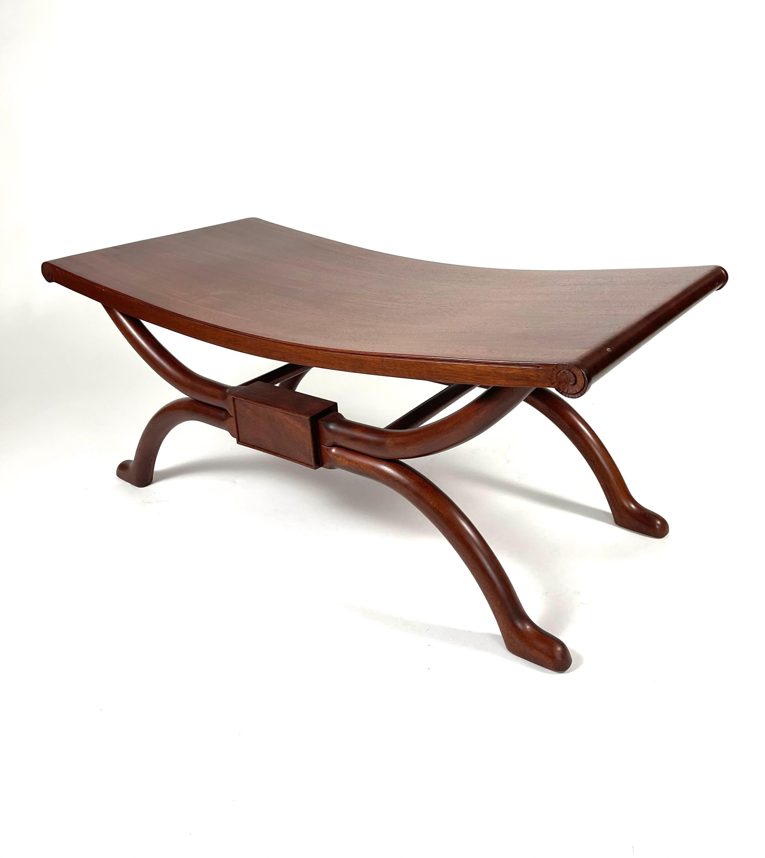 Neoclassical Style Mahogany Bench by Peter Anderson  1