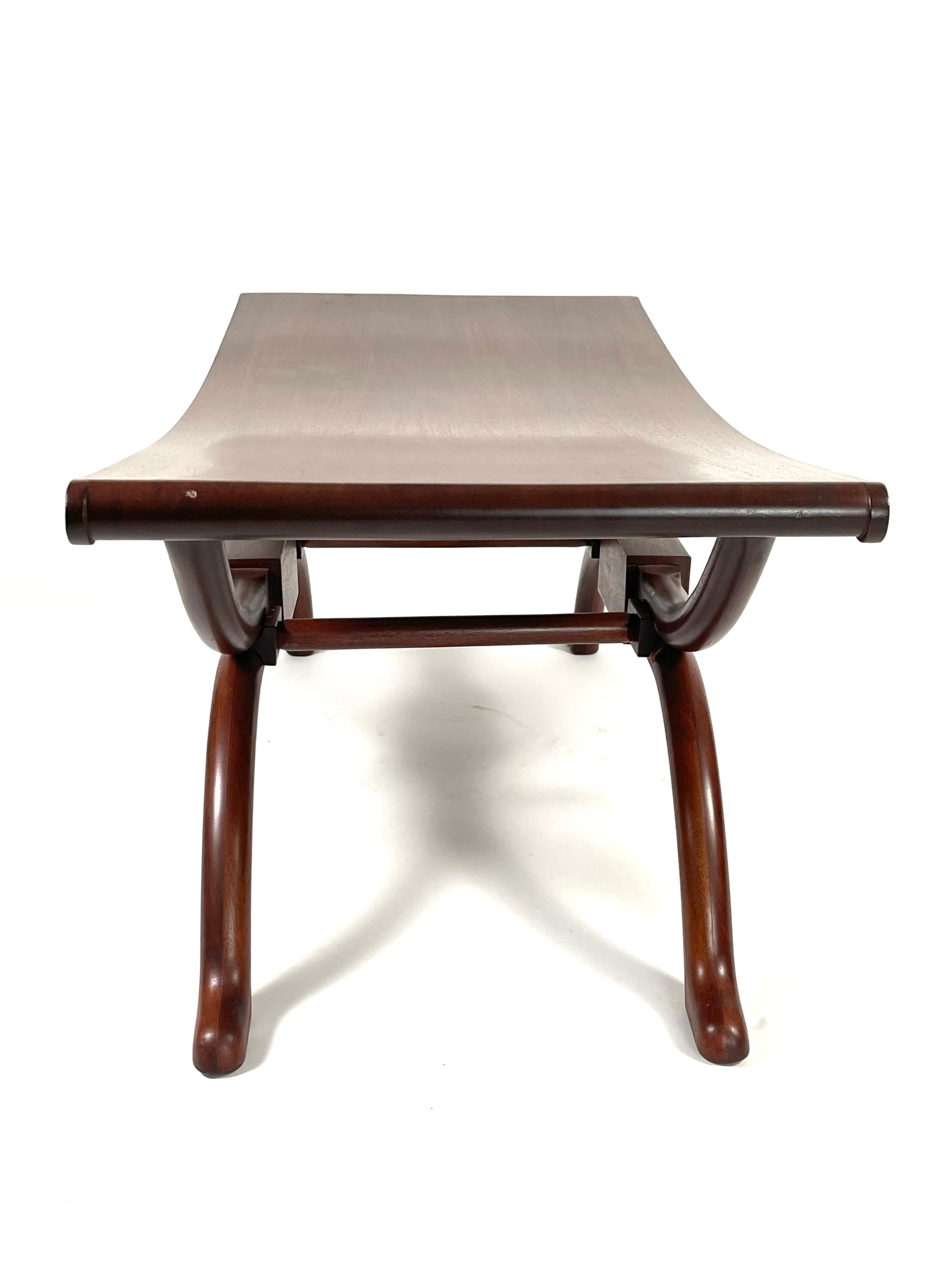 Neoclassical Style Mahogany Bench by Peter Anderson  2