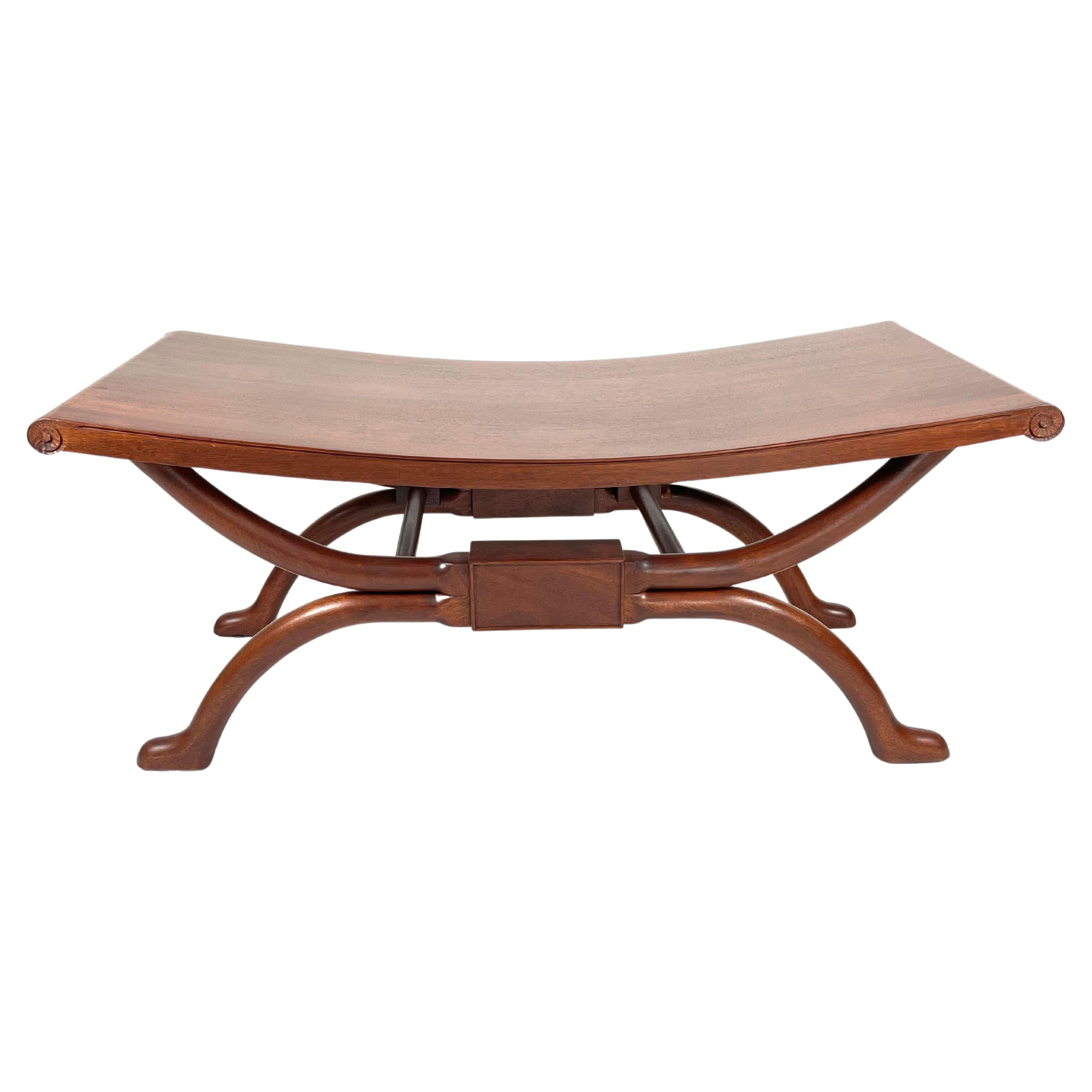 Neoclassical Style Mahogany Bench by Peter Anderson 