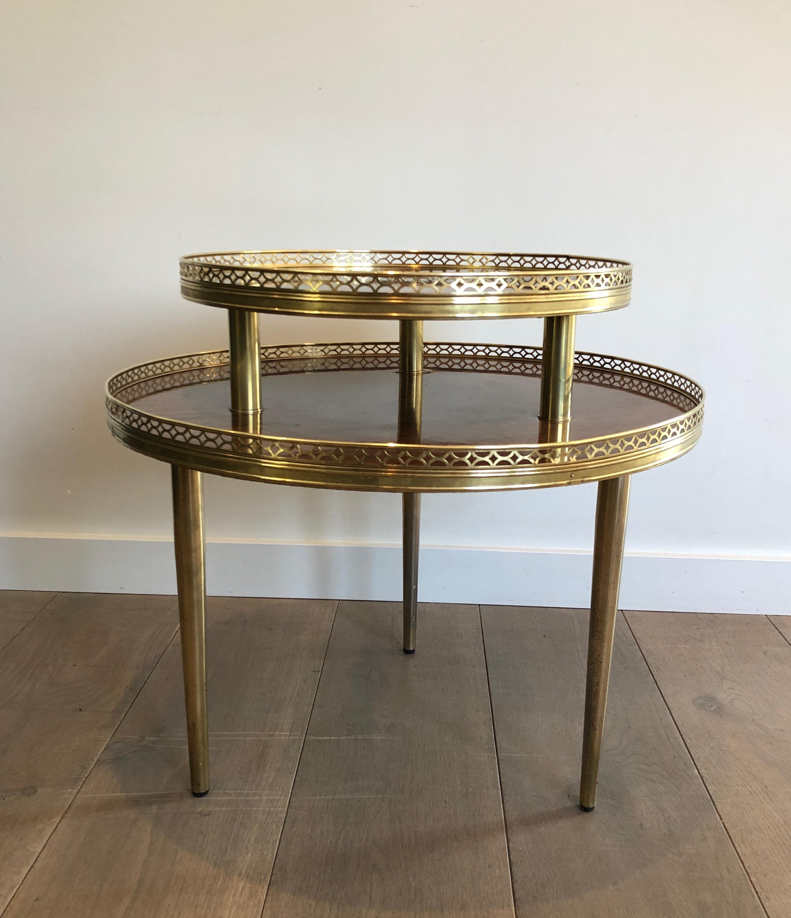 Dreibein-Gueridon im neoklassizistischen Stil aus Mahagoni, Messing und vergoldetem Metall, Französisch im Angebot 11