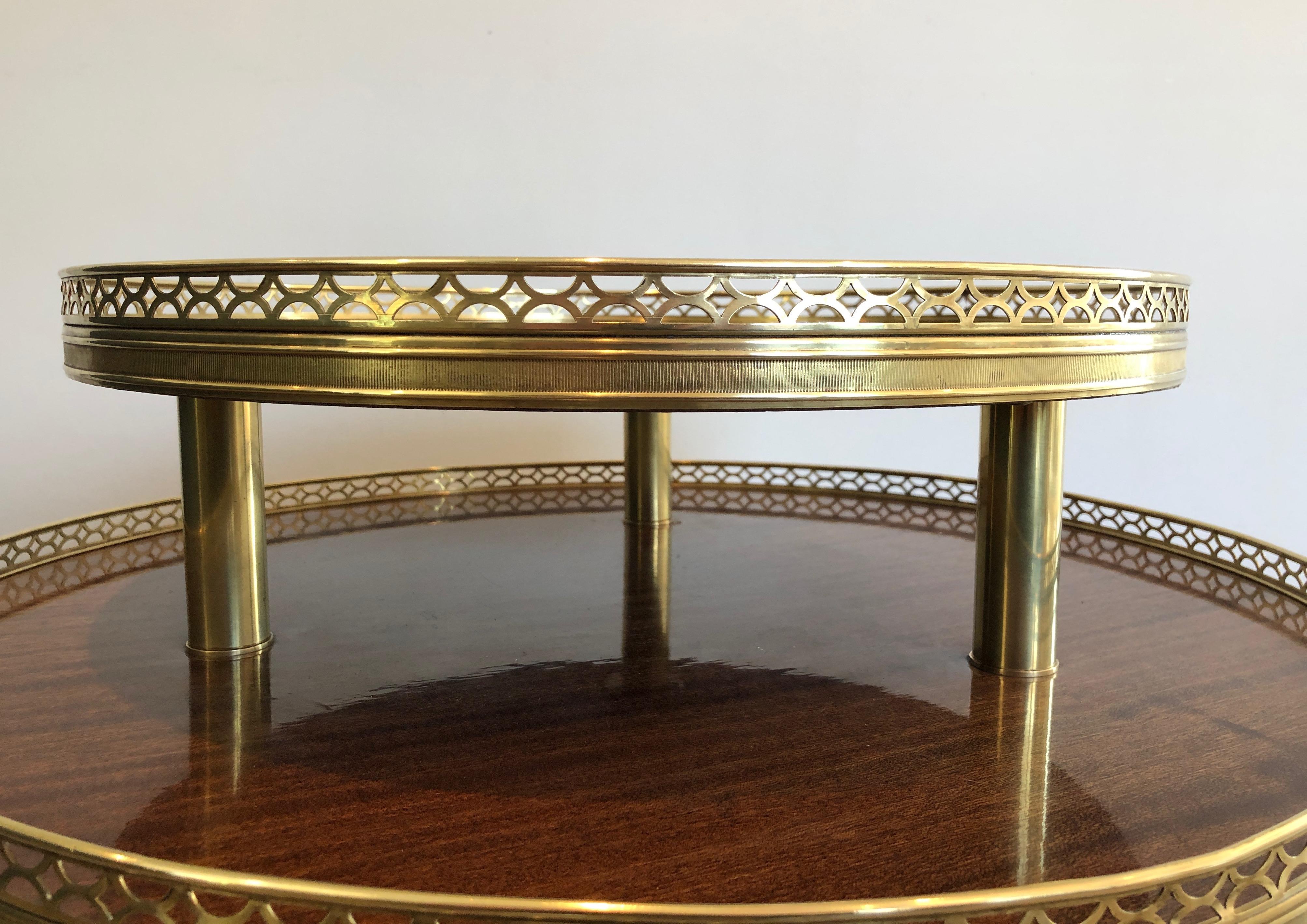 Neoclassical Style Mahogany, Brass and Gilt Metal Base Tripod Gueridon, French For Sale 4