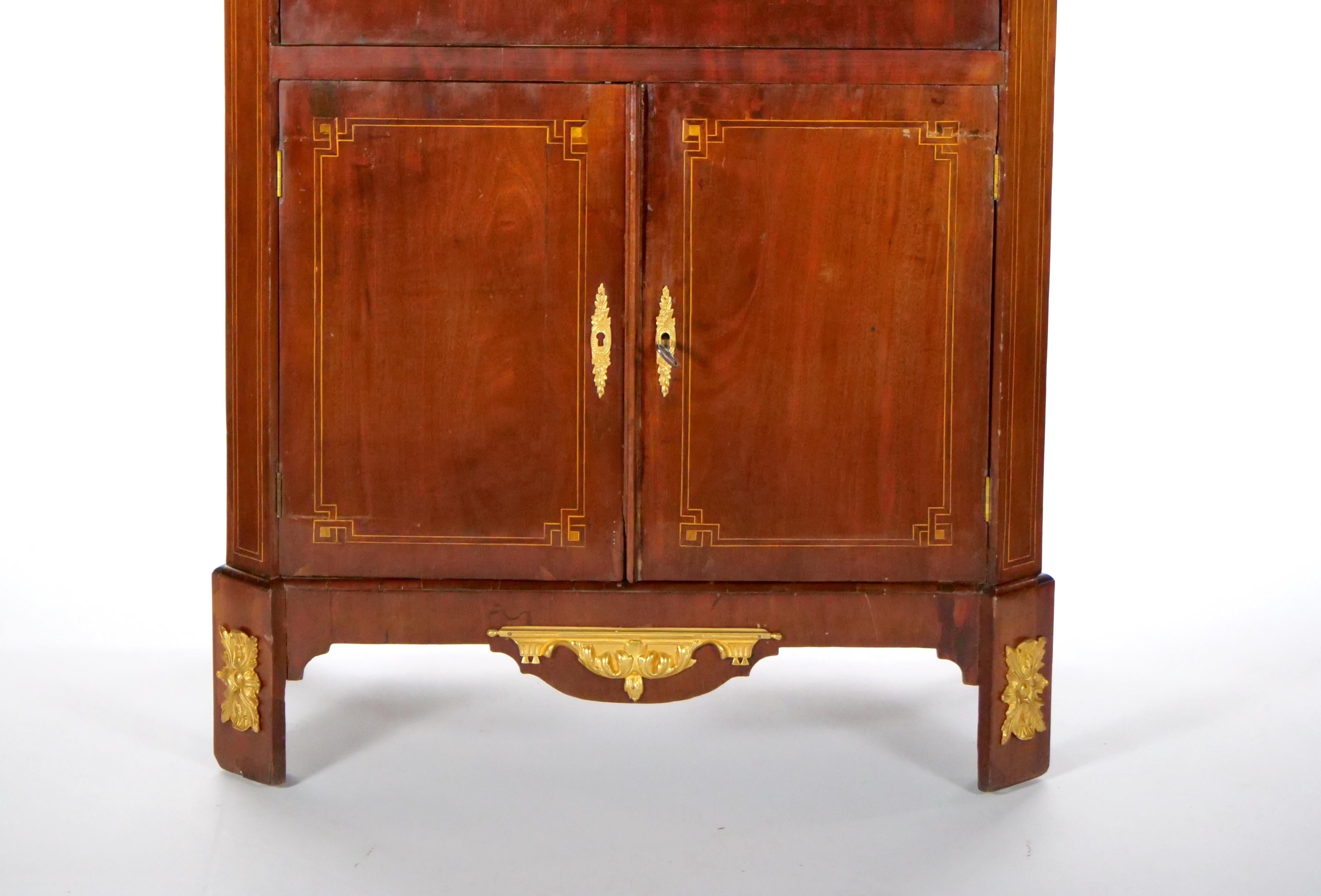 Neoclassical Style Mahogany Bronze Ormolu Mounted Secretaire For Sale 4