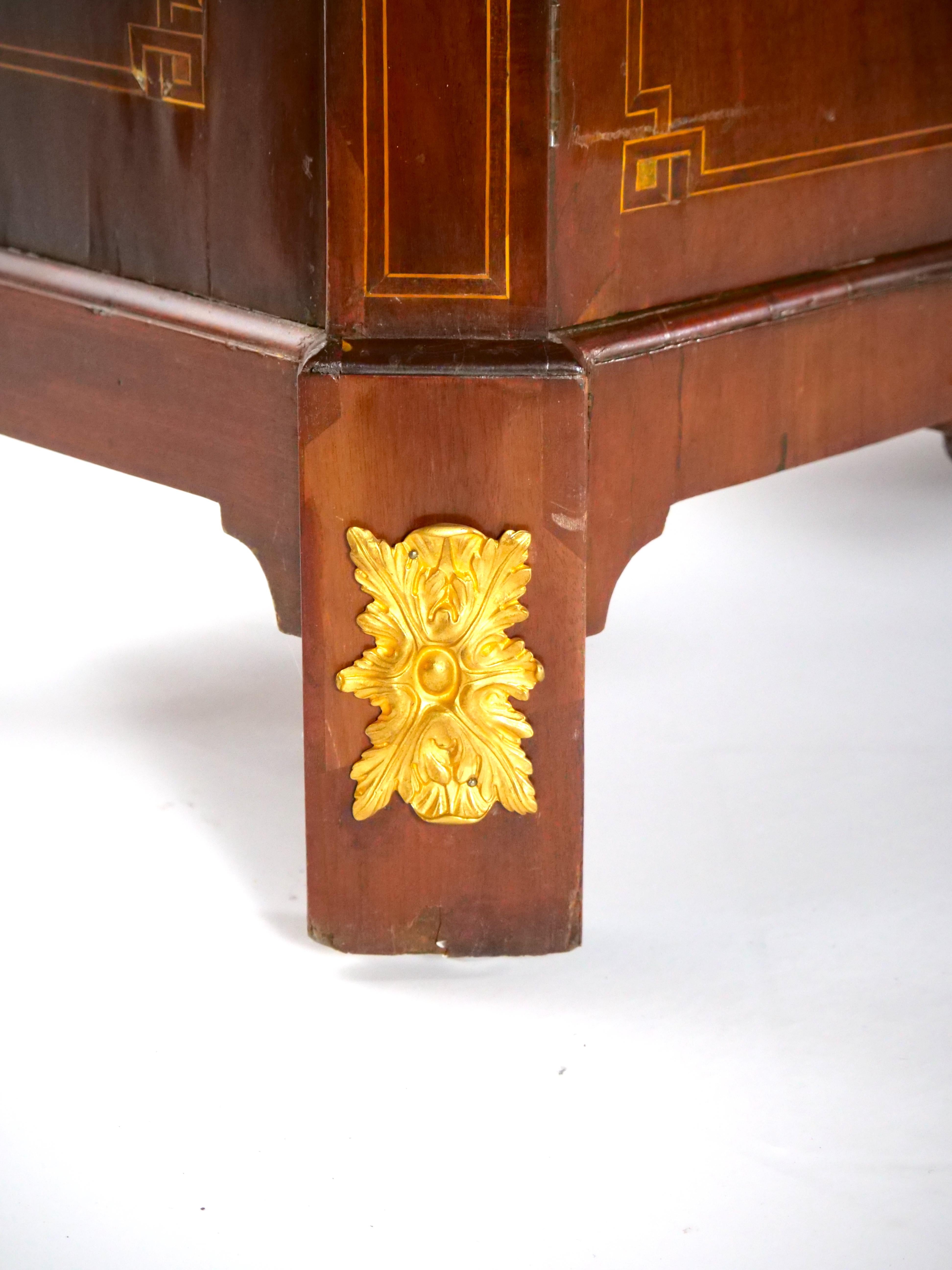 Neoclassical Style Mahogany Bronze Ormolu Mounted Secretaire For Sale 12