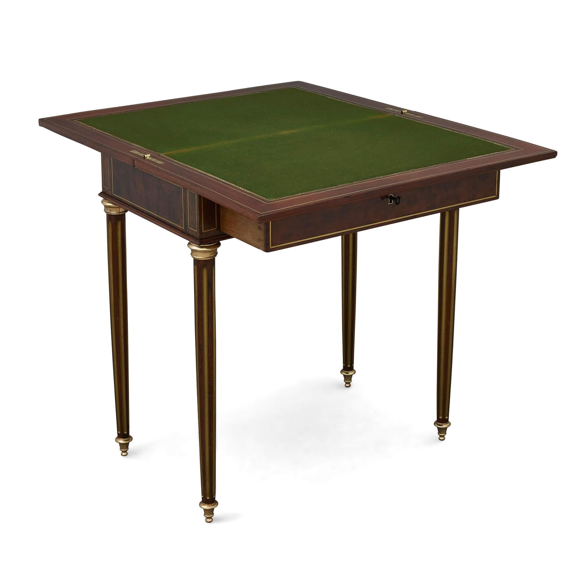 19th Century Neoclassical Style Mahogany Card, Dressing, and Writing Table For Sale