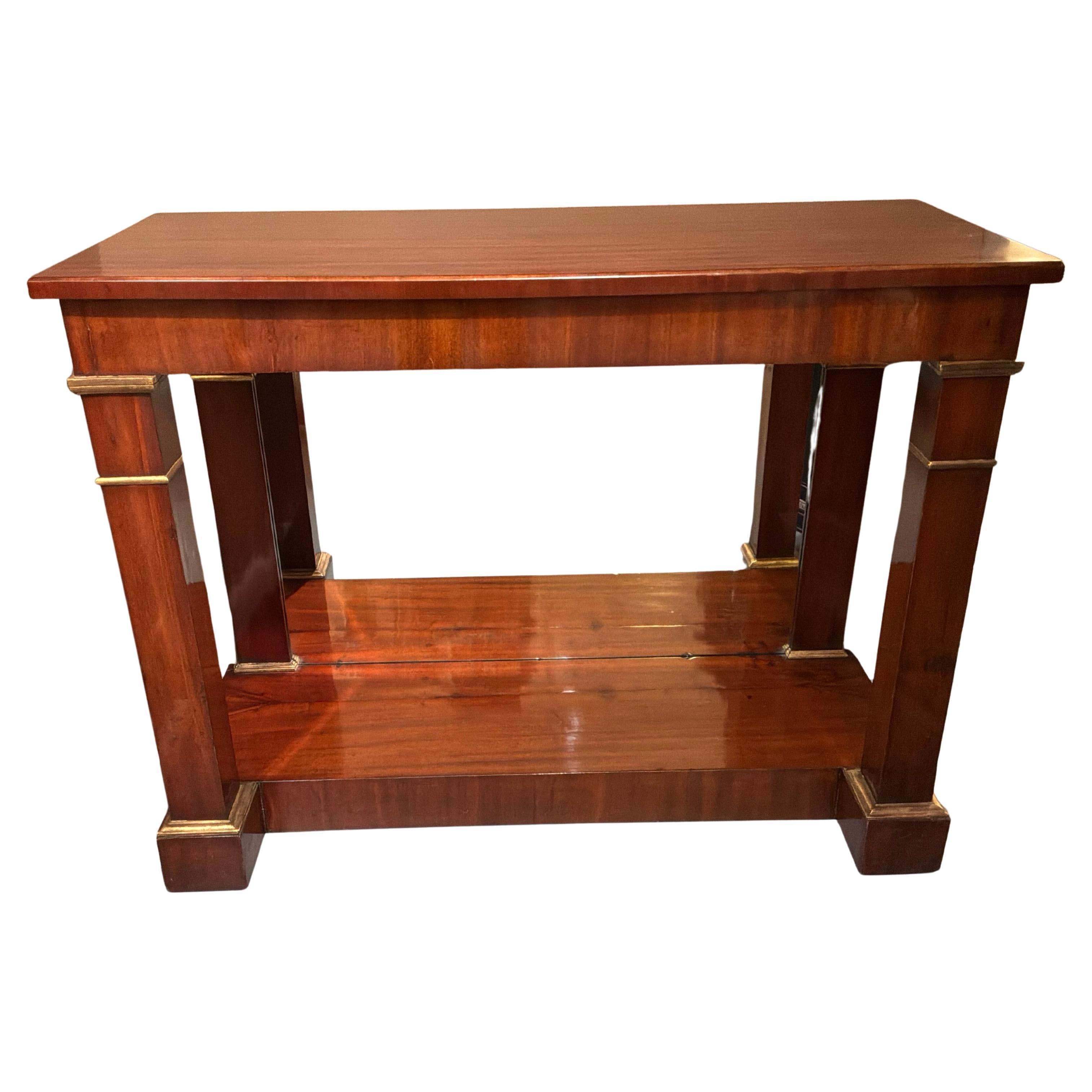 Neoclassical style mahogany console table, 19 th c.