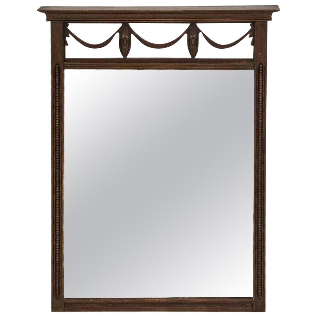 Neoclassical Style Mahogany Vintage Wall Mirror