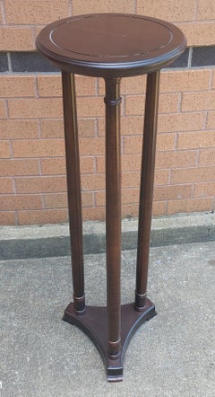 Neoclassical Style Mahogany Wood Pedestal Plant Stand