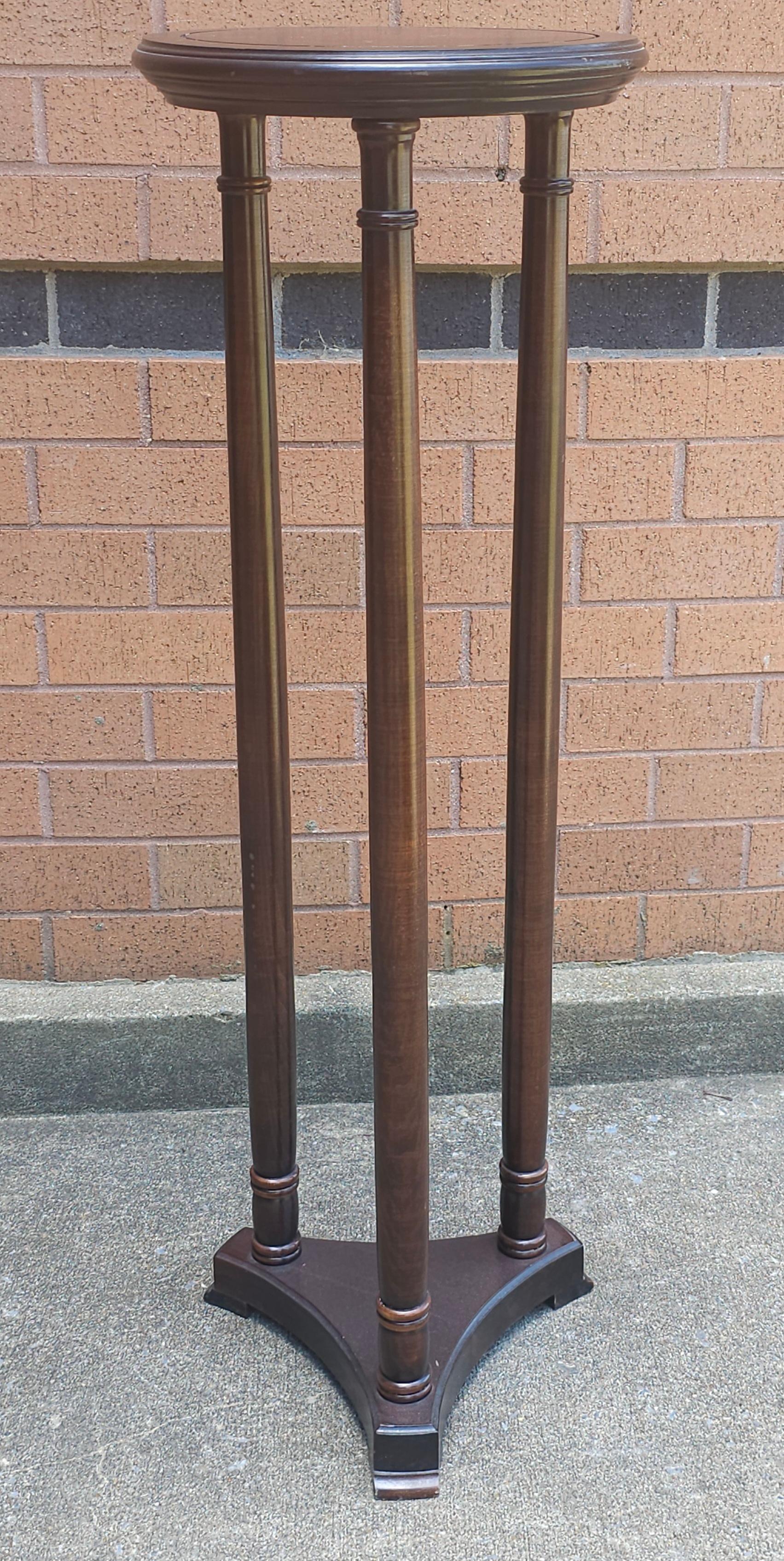 Unknown Neoclassical Style Mahogany Wood Pedestal Plant Stand For Sale