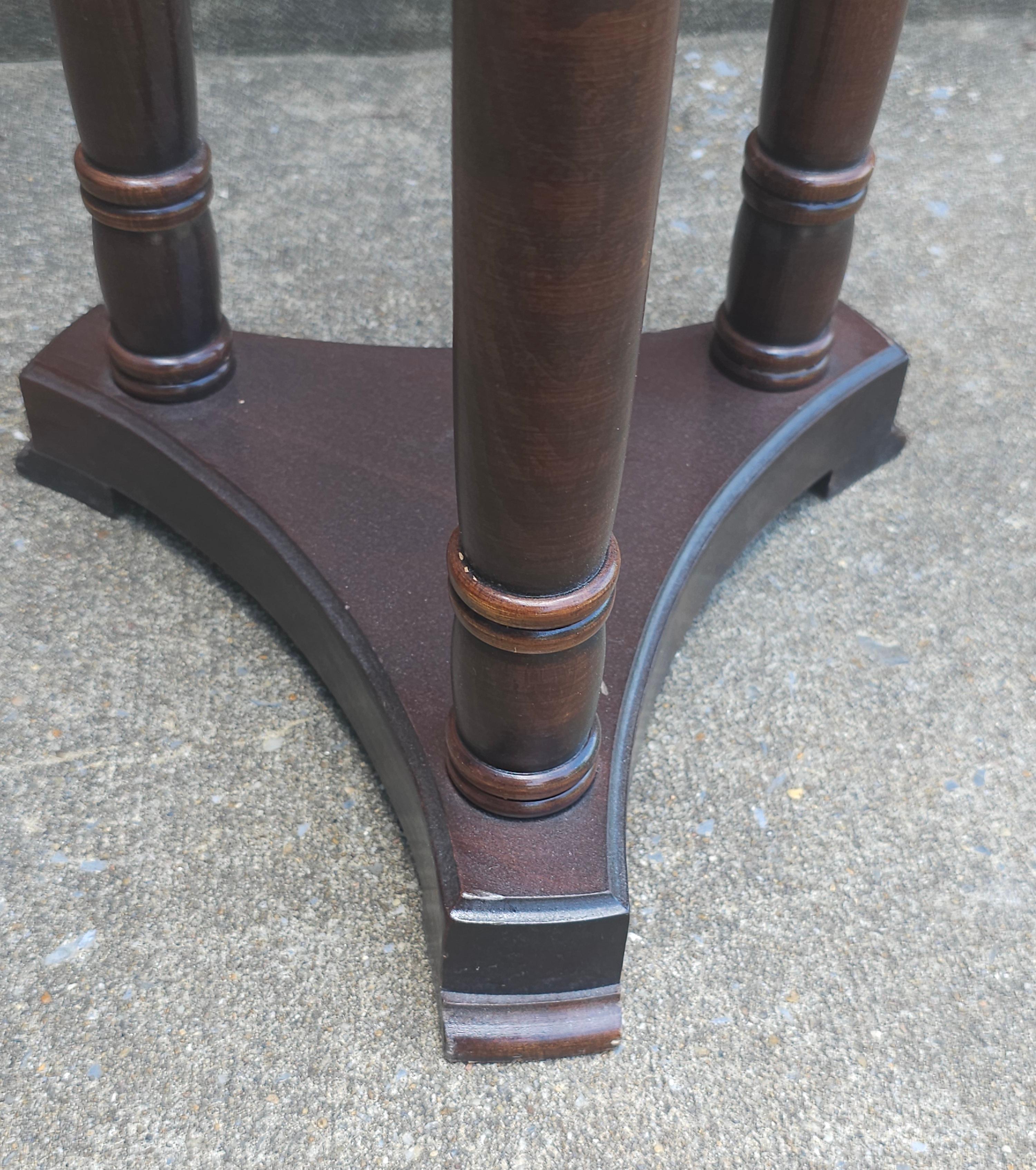 Ebonized Neoclassical Style Mahogany Wood Pedestal Plant Stand For Sale