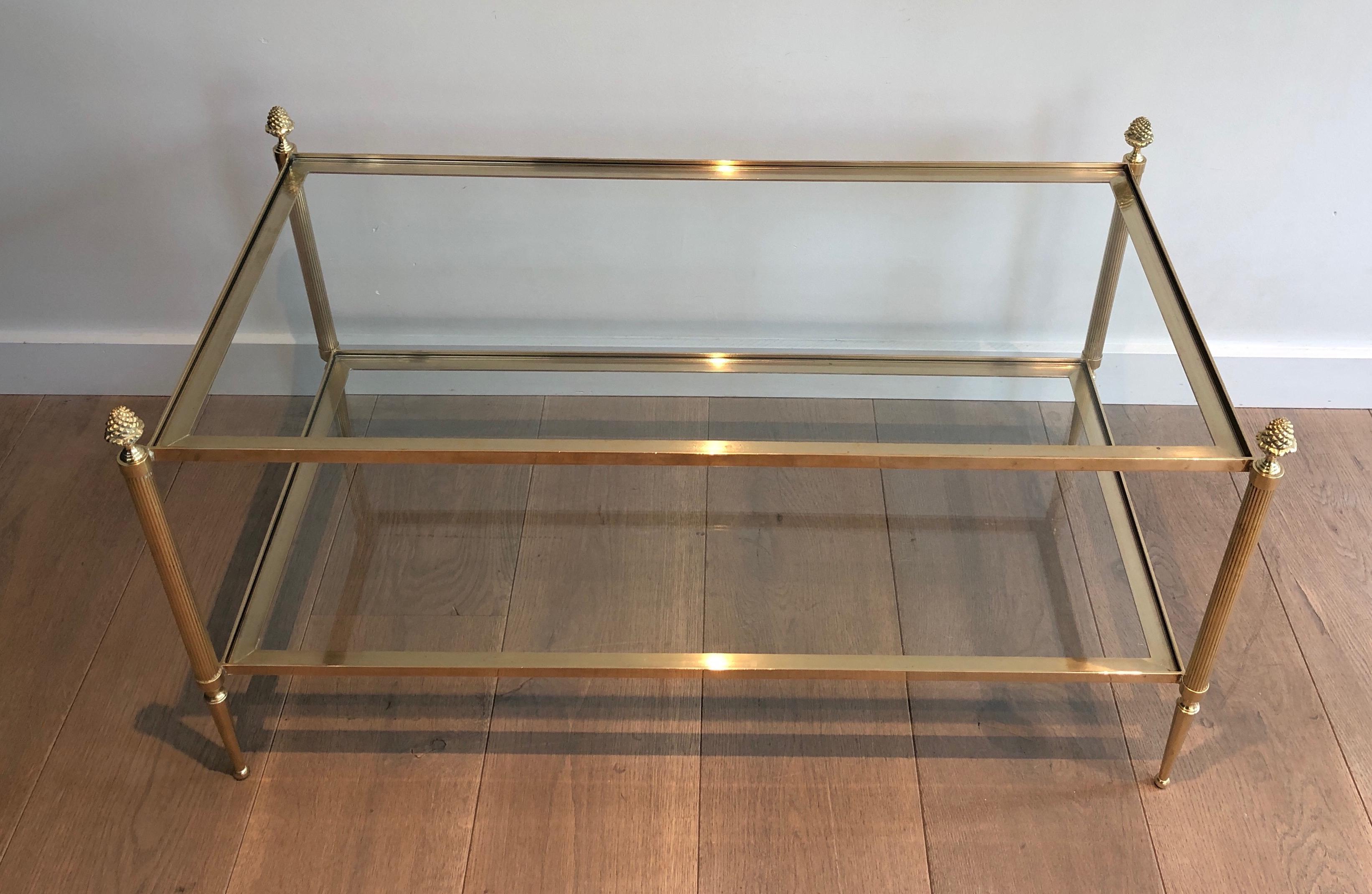 Neoclassical Style Maison Baguès Two Tiers Brass Coffee Table. Circa 1940 9