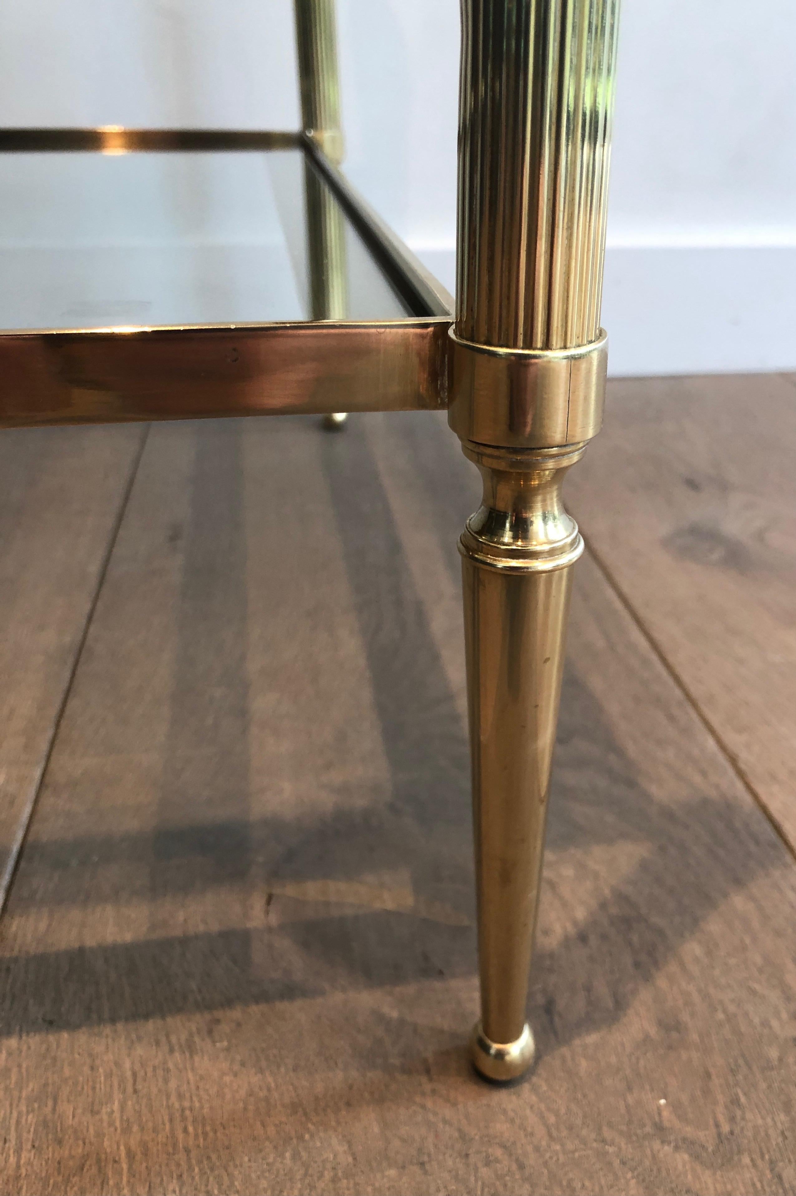 Table basse à deux plateaux en laiton de style néoclassique de la Maison Baguès. Circa 1940 en vente 9