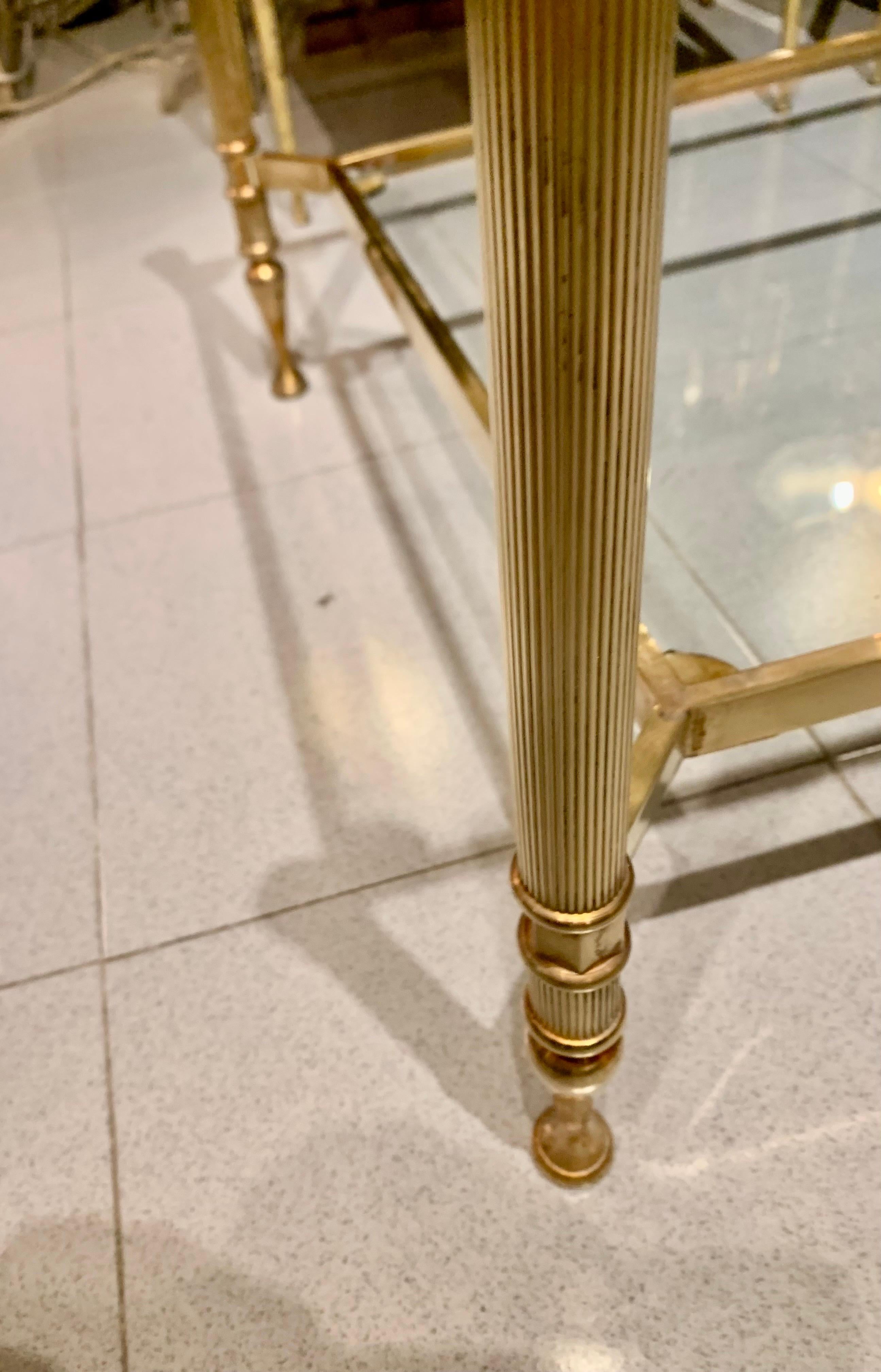 Neoclassical Style Maison Jansen Style Two Tiers Brass Coffee Table 1