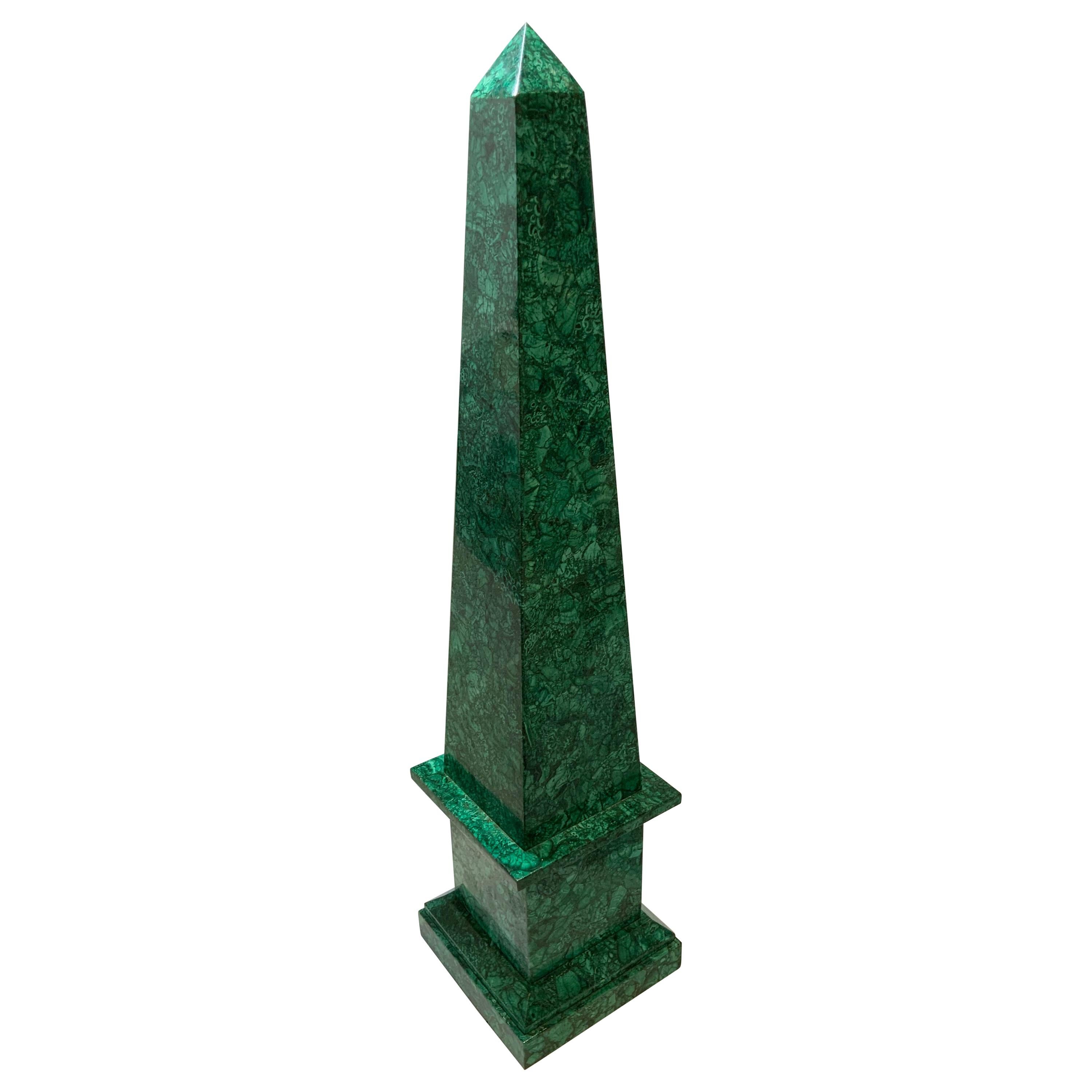 Neoclassical Style Malachite Obelisk