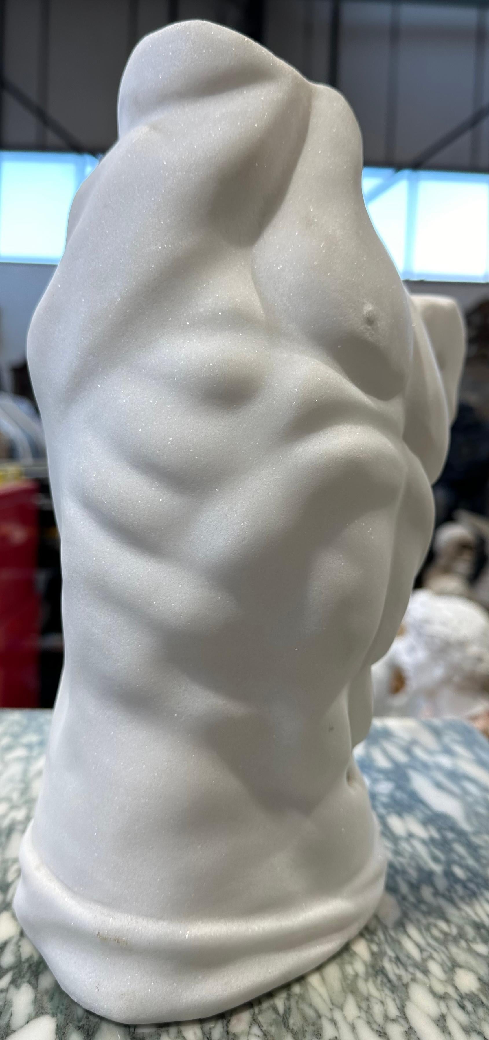 European Neoclassical Style Male Marble Torso For Sale