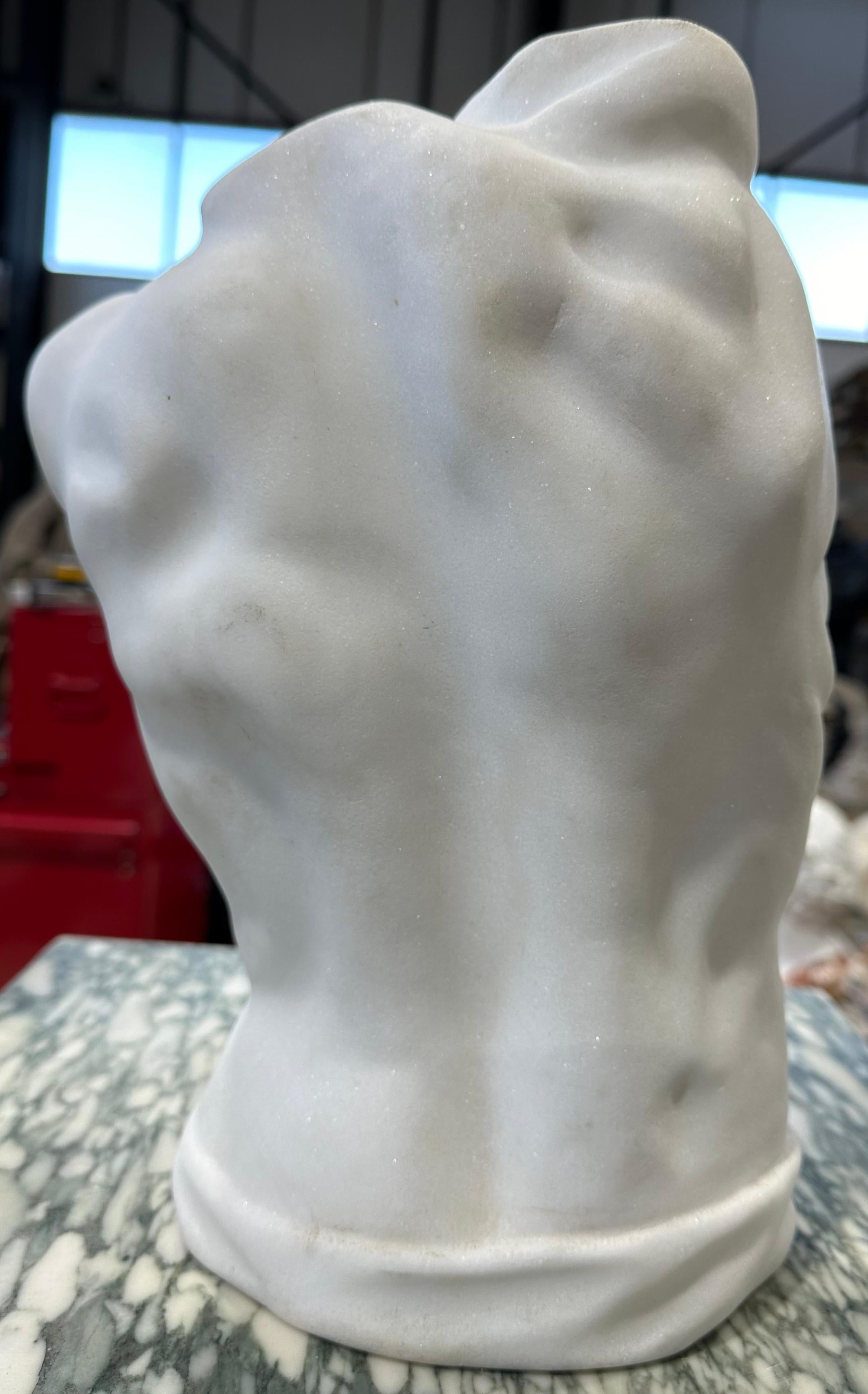Hand-Carved Neoclassical Style Male Marble Torso For Sale