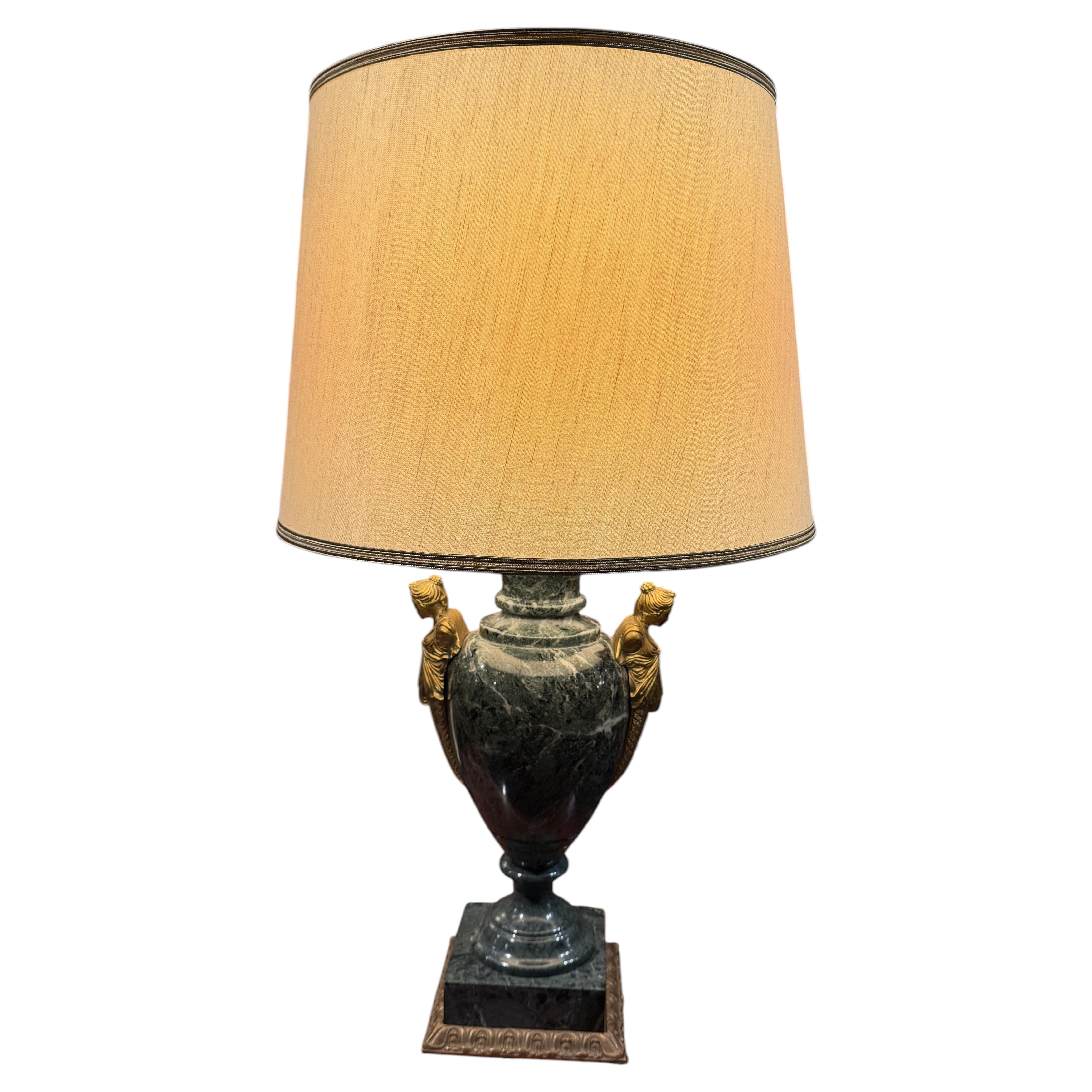 Neoclassical Style Marble and Gilt Bronze Ormolu Urn Mounted as a Lamp