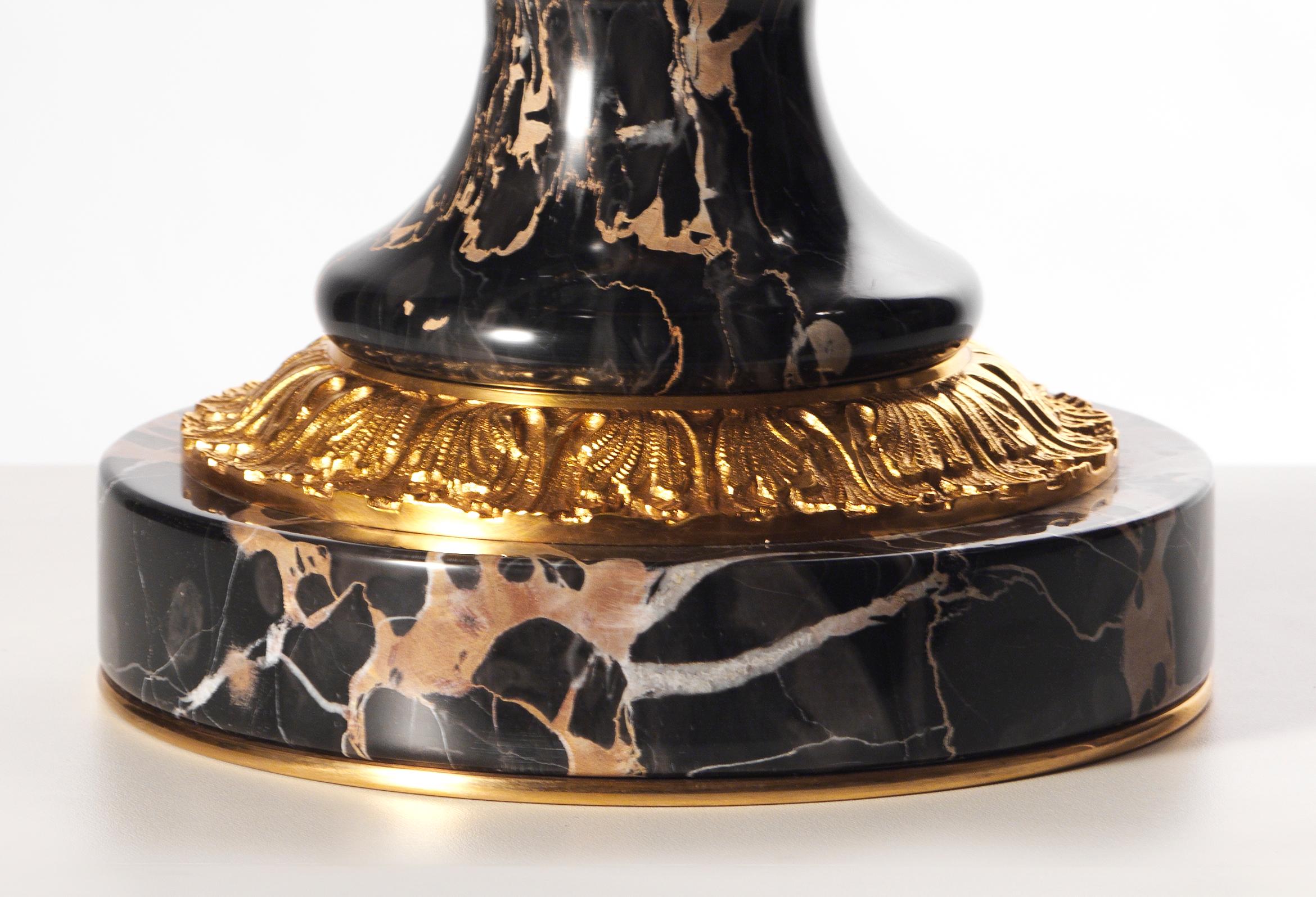 Italian Neoclassical Style Marble and Gilt Bronze Vase by Gherardo Degli Albizzi For Sale