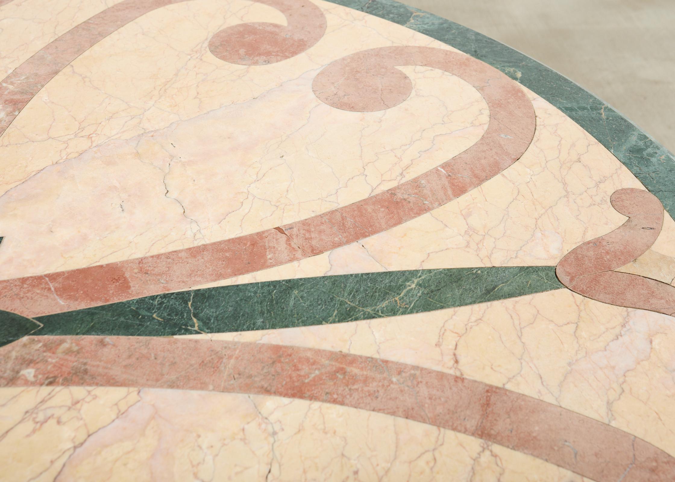 Neoclassical Style Marble and Stone Center Garden Table For Sale 4
